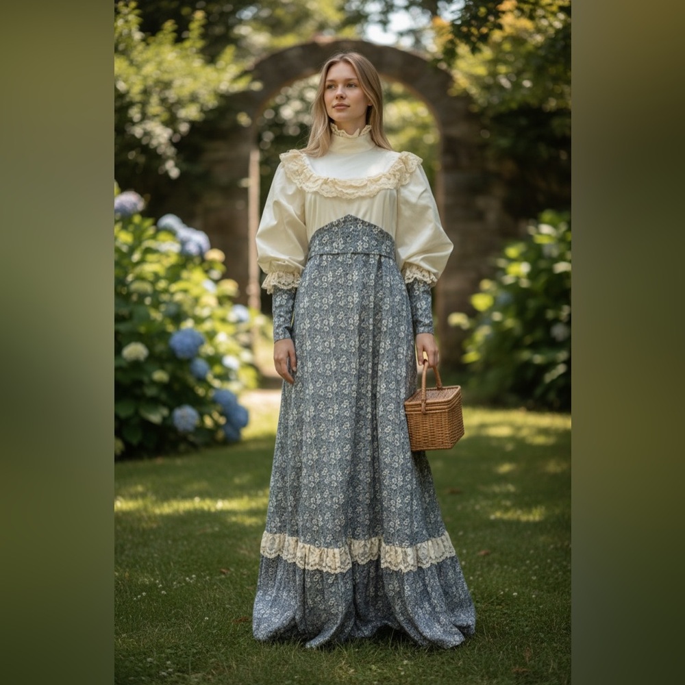 GUNNE SAX by Jessica vintage 1960’s Deadstock Jessica Mc Clintock Maxi Dress - Picture 2 of 15